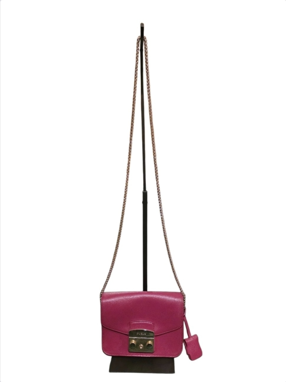 Furla Metropolis Crossbody Fuchsia Leather with Gold Hardware - Picture 3 of 5